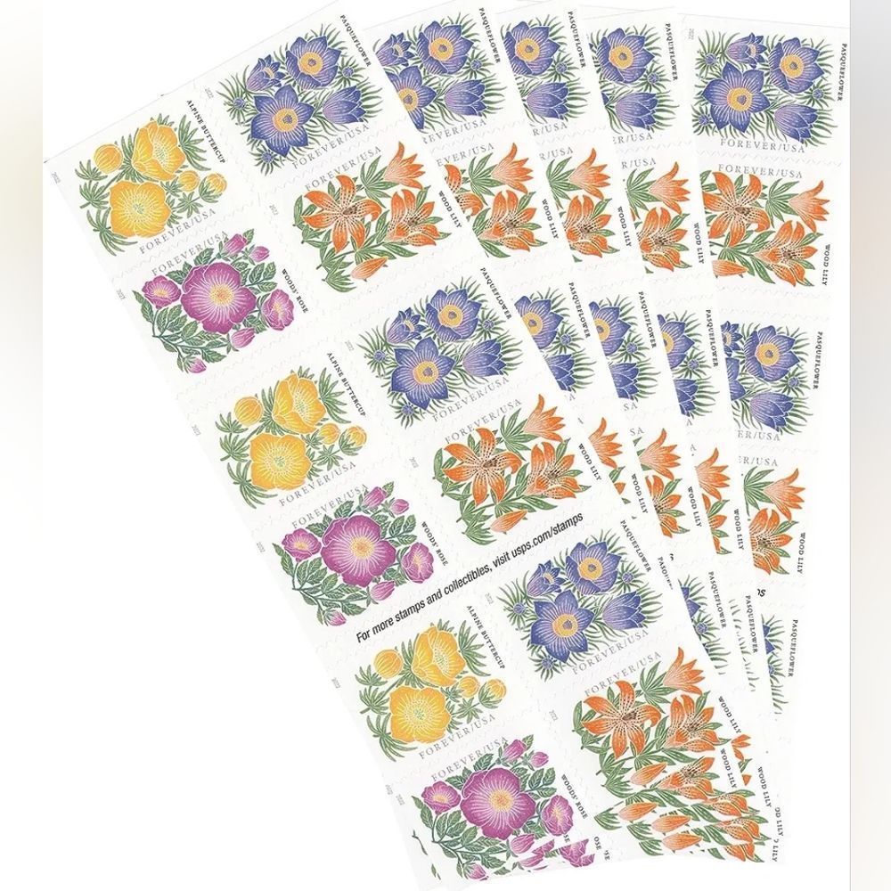 100 Mountain Flora 2022 Forever Postage Stamps US Postal USPS Flowers‎ Weddings
